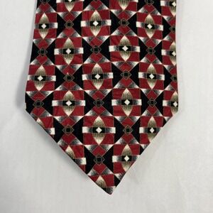 Don Loper Beverly Hills Mens Tie 4 in W x L 62in Silk Red Black White